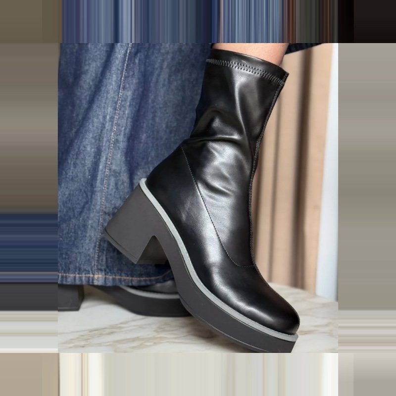 Botine cu toc gros