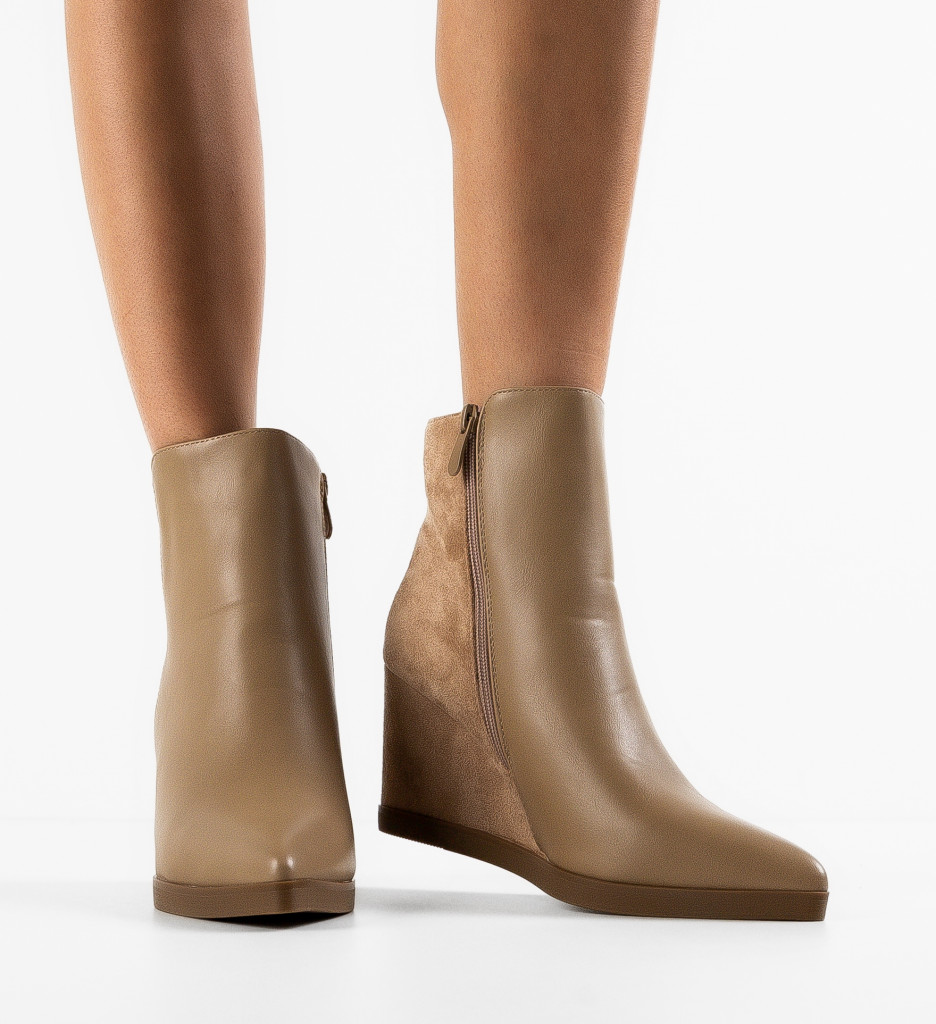 Botine dama Bray Khaki - 1 | YEO