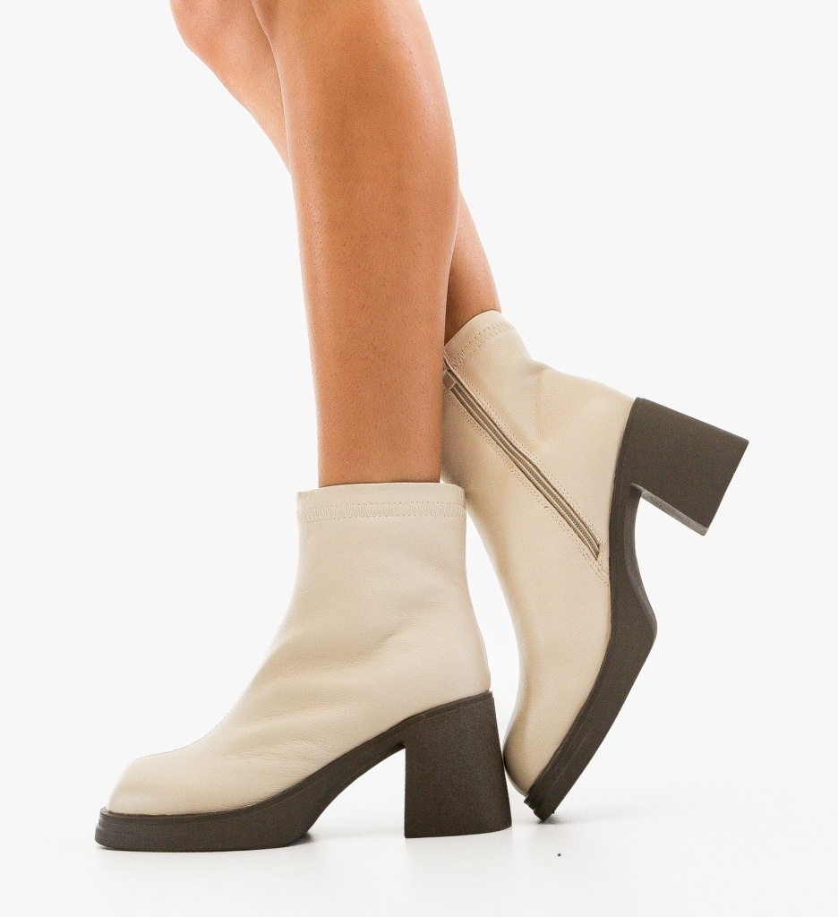 Botine dama Tafta Bej - 1 | YEO
