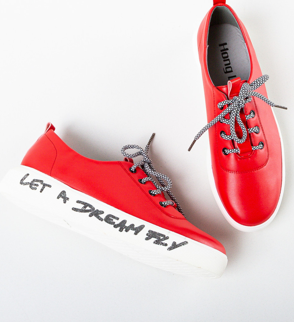 Poze Pantofi casual dama Constance Rosii depurtat.ro 