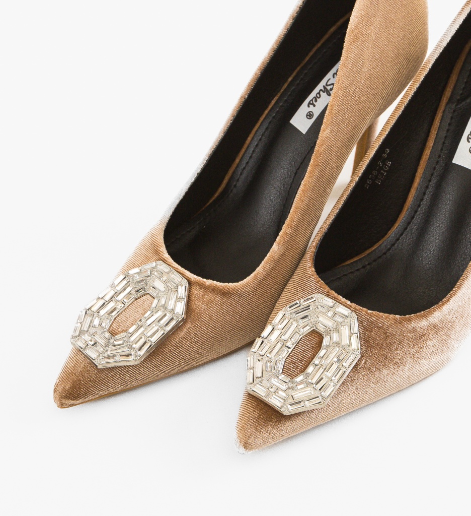 Pantofi dama Kreb Bej - 3 | YEO