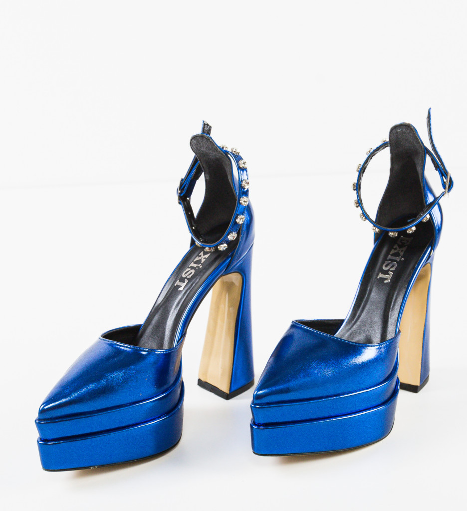 Poze Pantofi dama Sivri Albastri depurtat.ro 