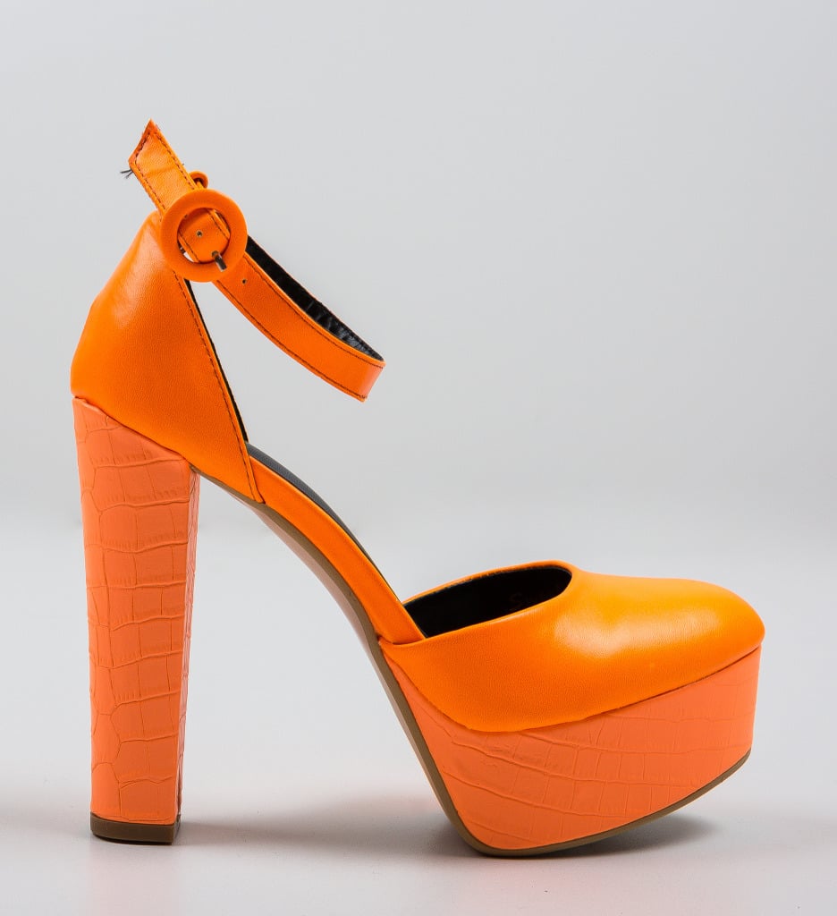 Pantofi Krista Portocalii Neon - 5 | YEO