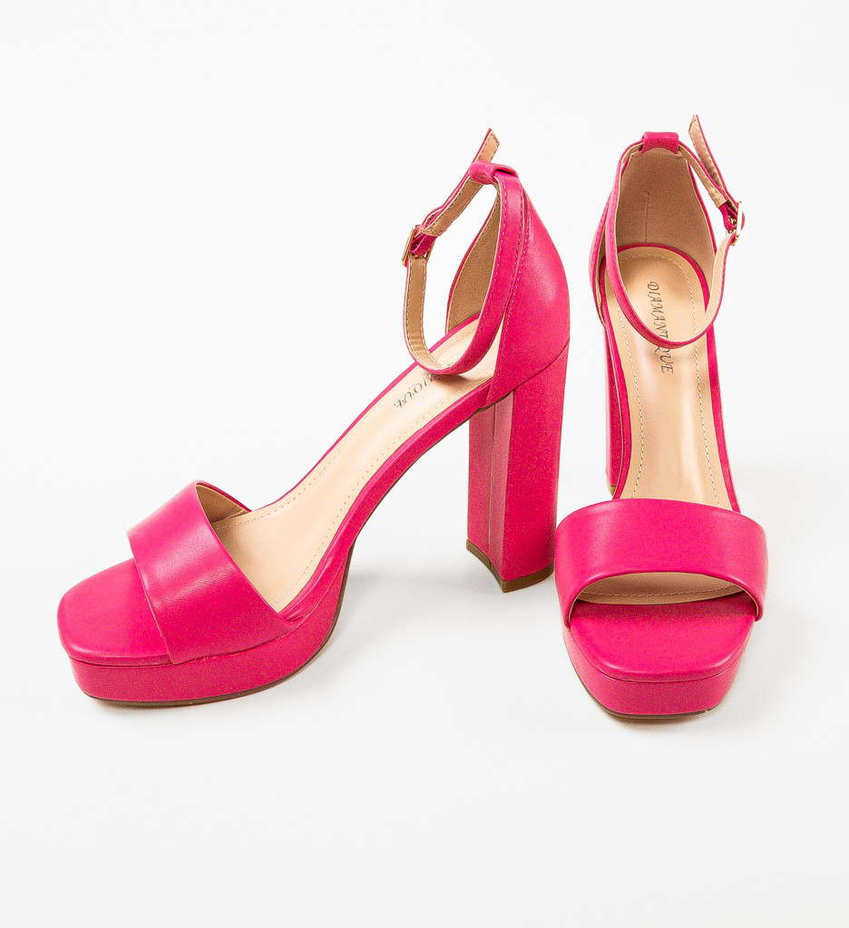 Sandale cu toc Abimbo Fuchsia - 4 | YEO