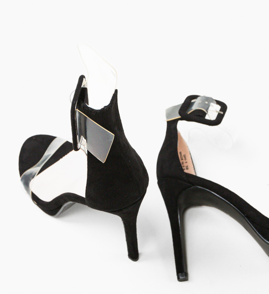 Poze Sandale cu toc Akselsen Negre depurtat.ro 