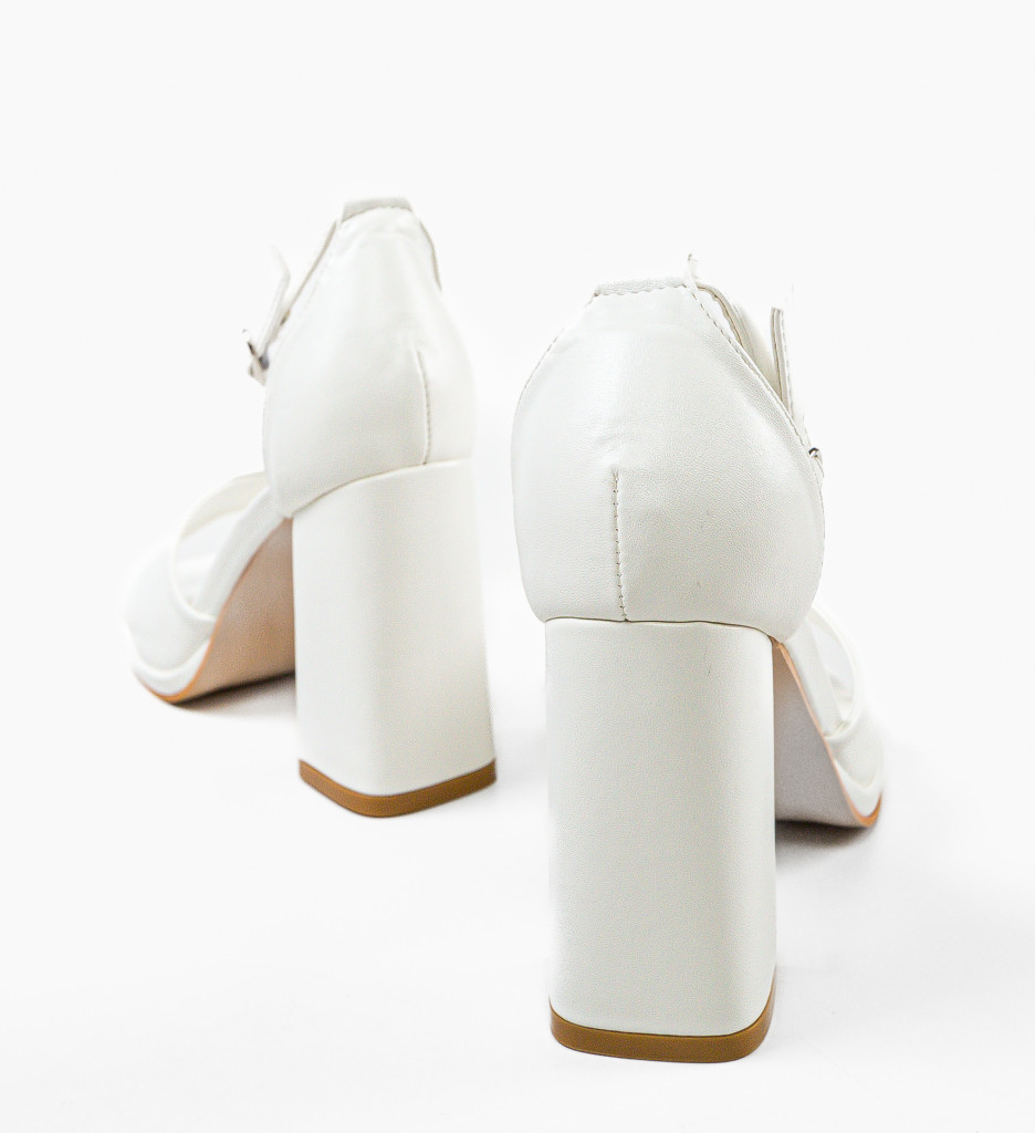 Poze Sandale cu toc Apolon Albe depurtat.ro 