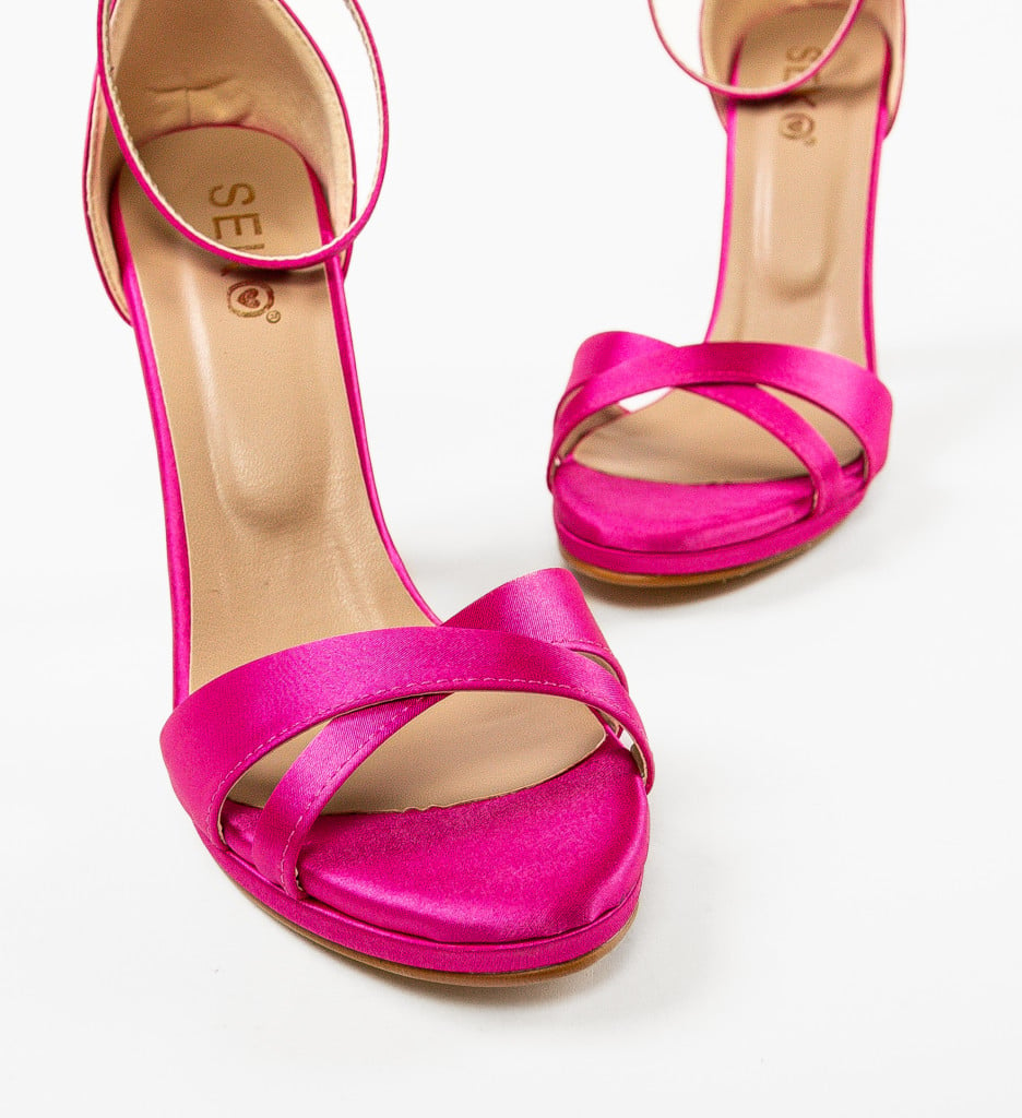 Sandale cu toc Ardes Fuchsia - 5 | YEO