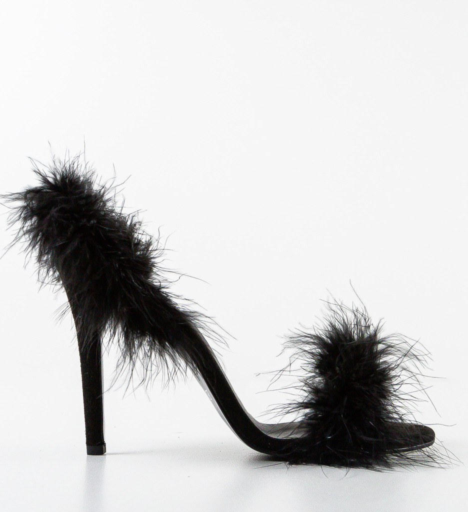 Sandale cu toc Dusa Negre - 3 | YEO