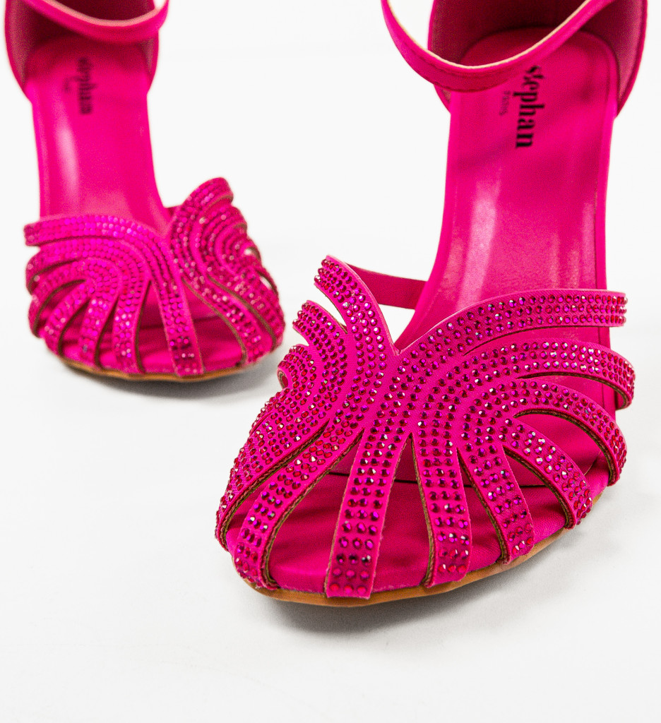 Sandale cu toc Dybany Fuchsia - 5 | YEO