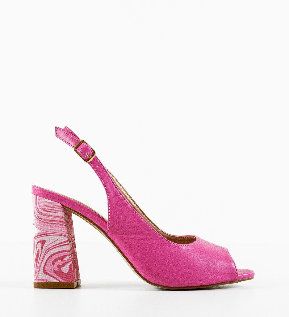 Sandale cu toc Flogre Fuchsia - 3 | YEO