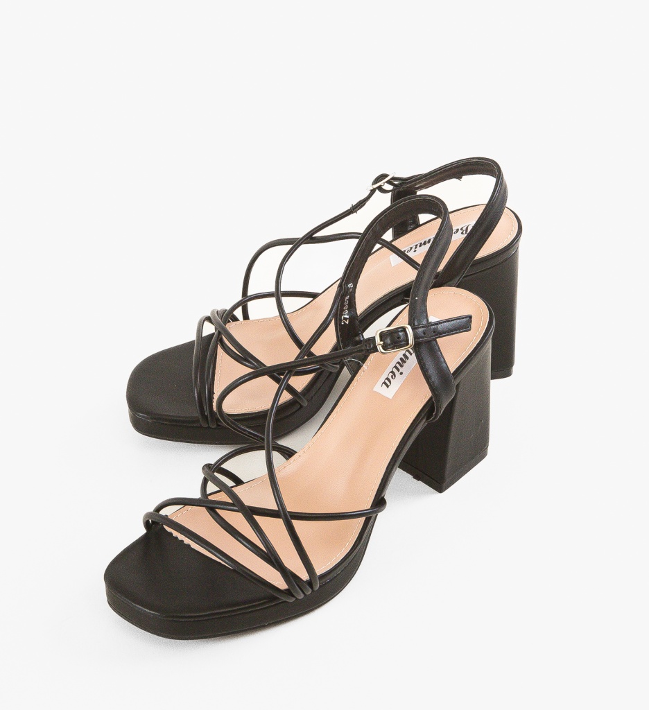 Sandale cu toc Gonzalez Negre - 4 | YEO
