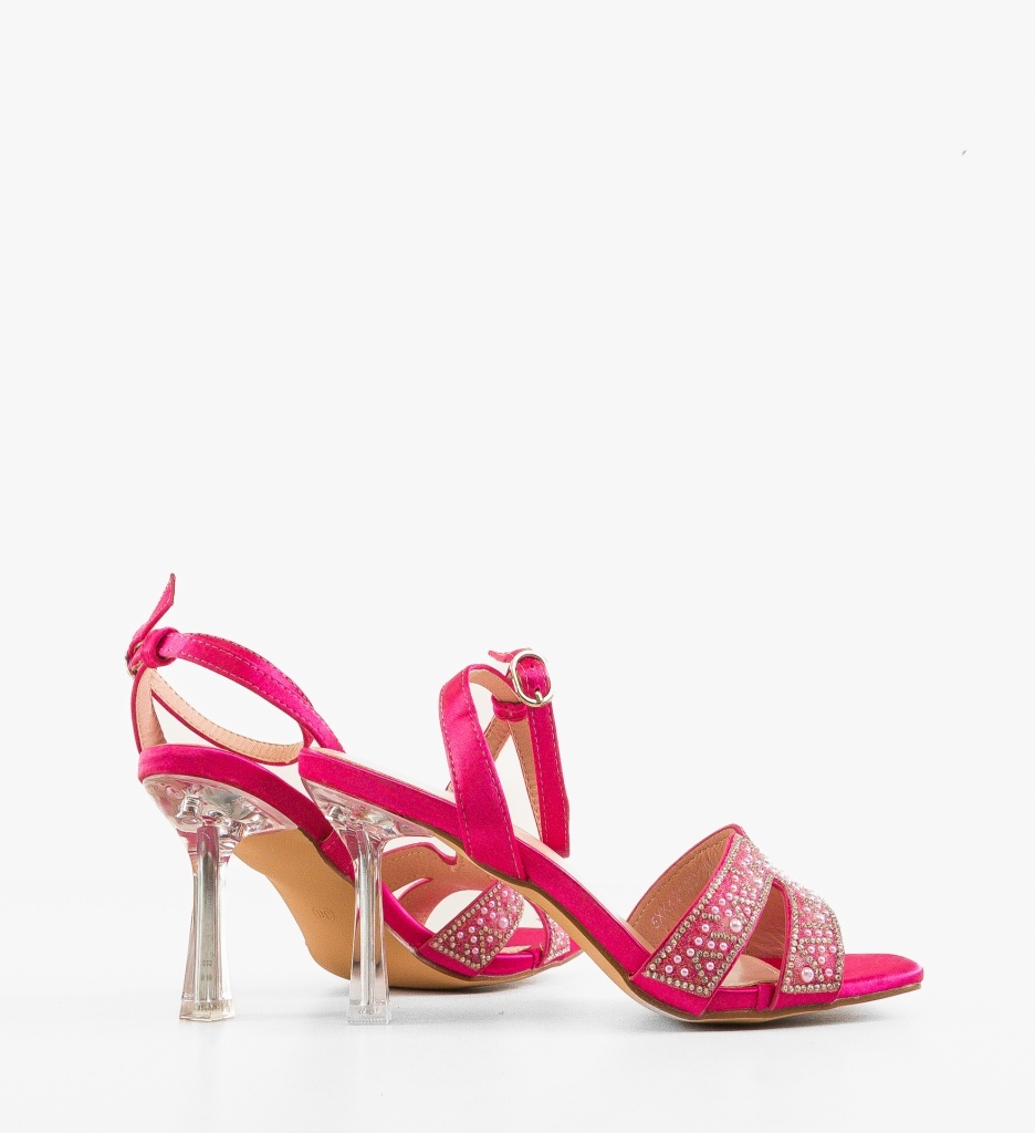 Sandale cu toc Harest Fuchsia - 2 | YEO