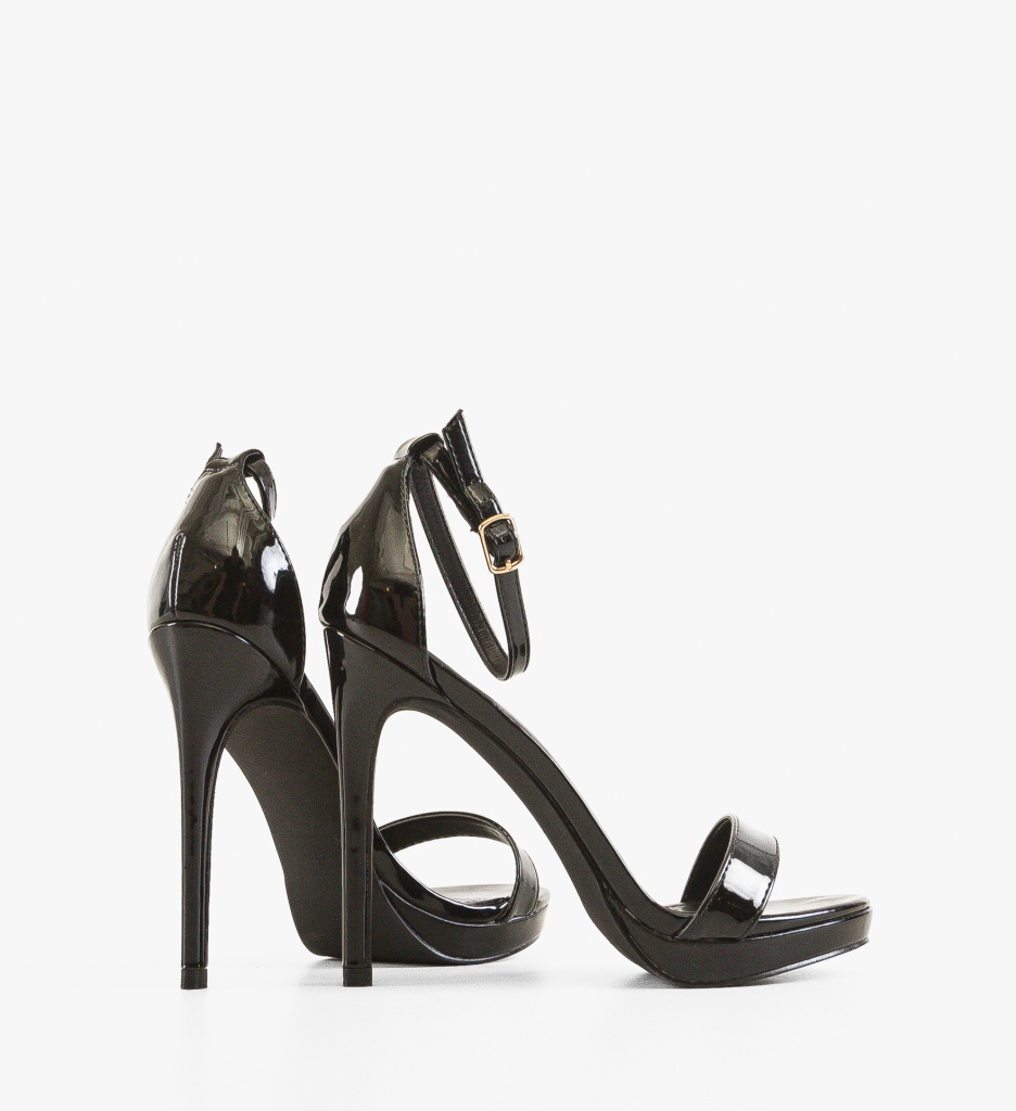 Sandale cu toc Jasmin Negre - 2 | YEO