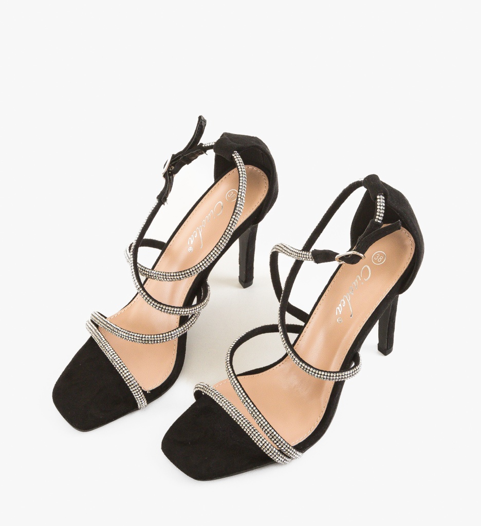 Sandale cu toc Jensen Negre - 4 | YEO