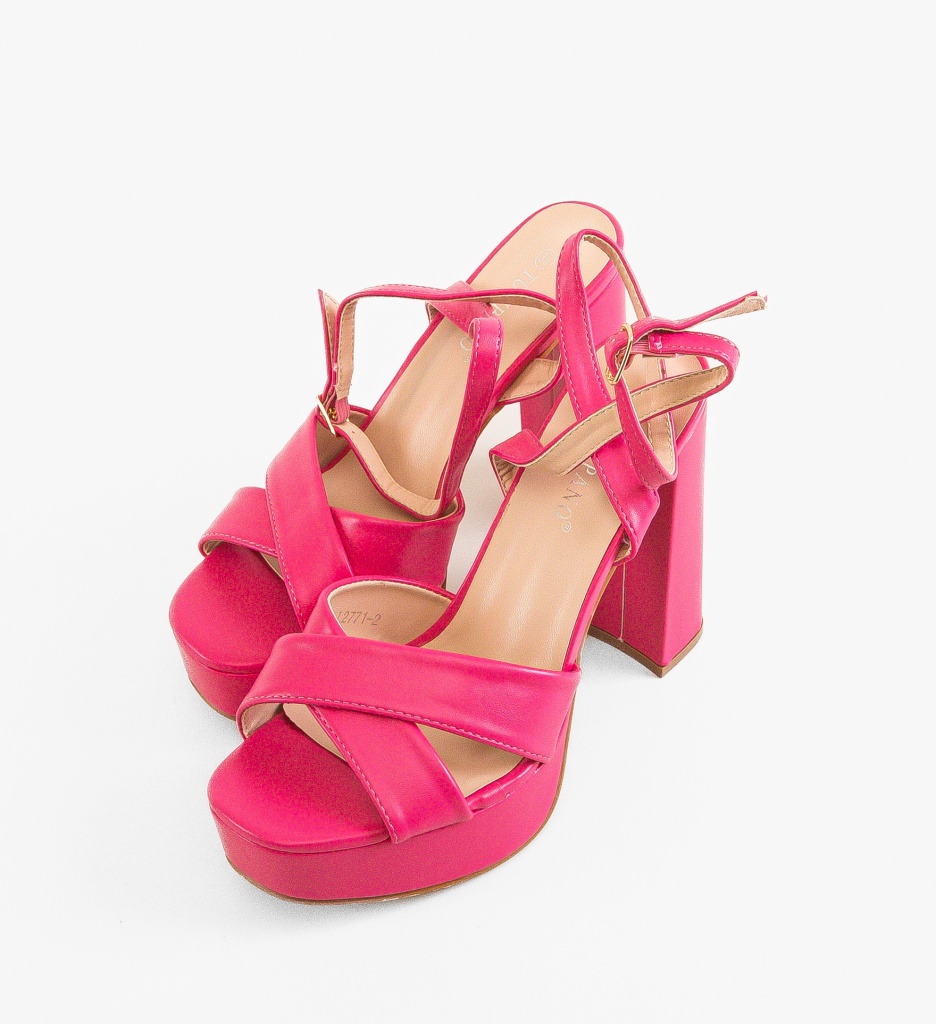 Sandale cu toc Jessica Fuchsia - 3 | YEO
