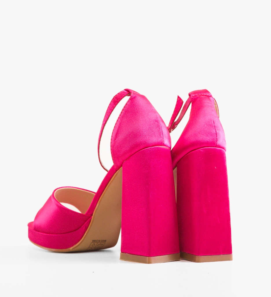 Sandale cu toc Mills Fuchsia - 4 | YEO
