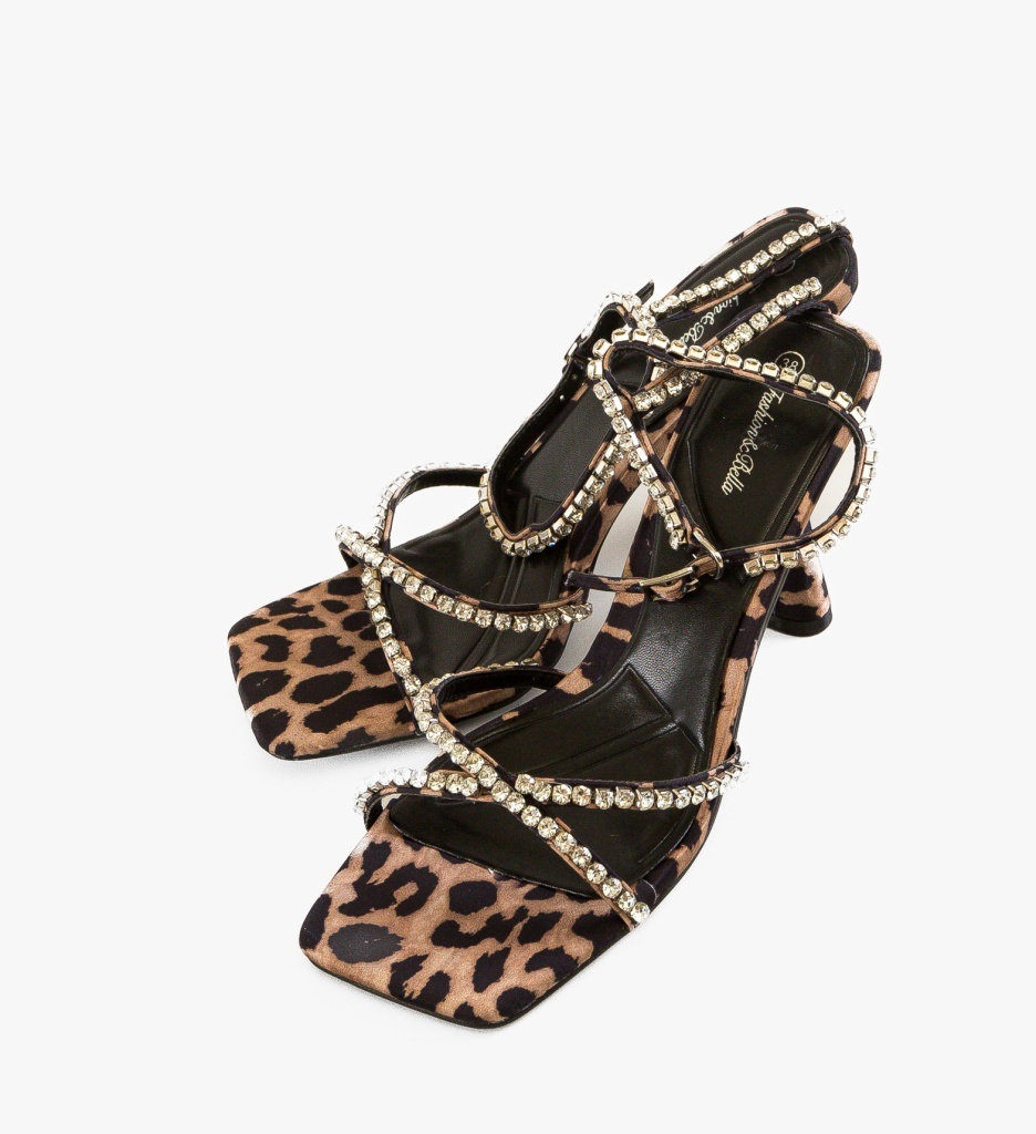 Sandale cu toc Reda Animal Print - 4 | YEO