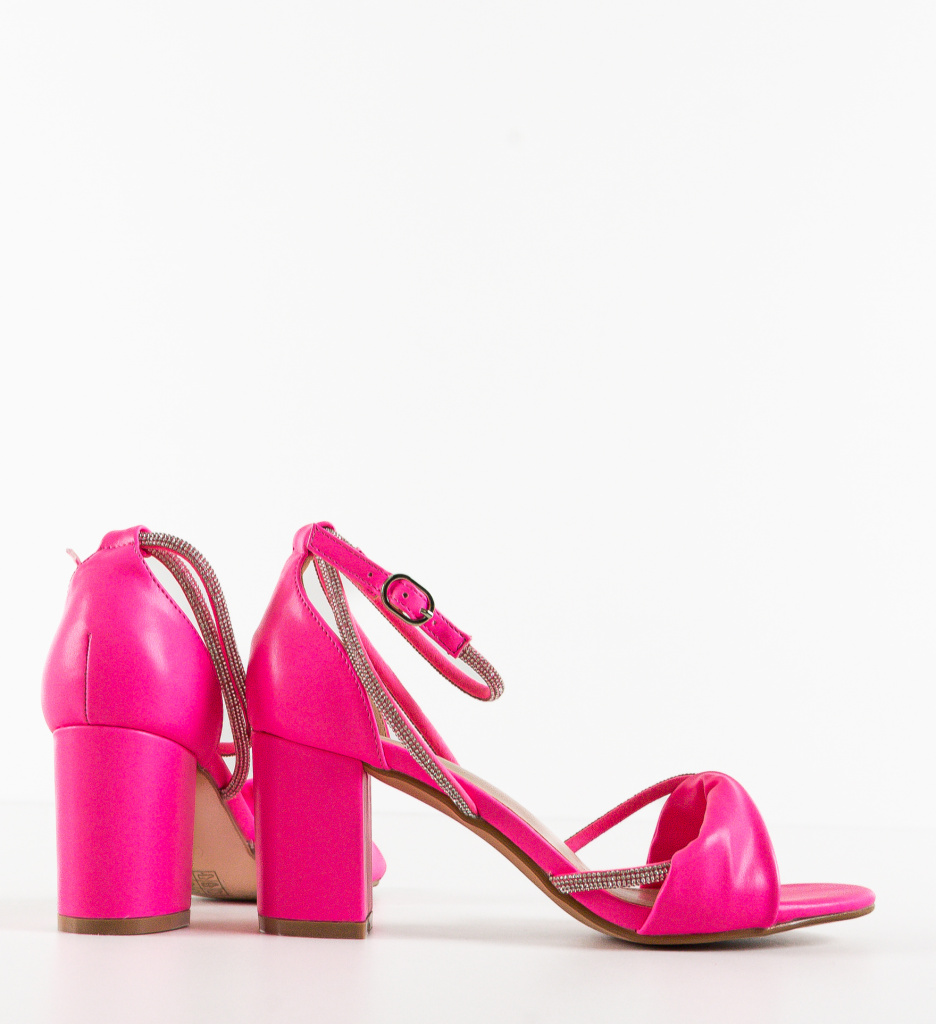 Sandale cu toc Sancre Fuchsia - 4 | YEO