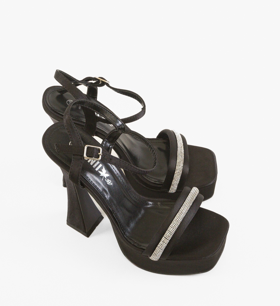 Sandale cu toc Wong Negre - 4 | YEO