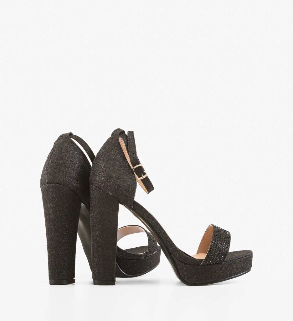Sandale cu toc Zakaria Negre - 2 | YEO