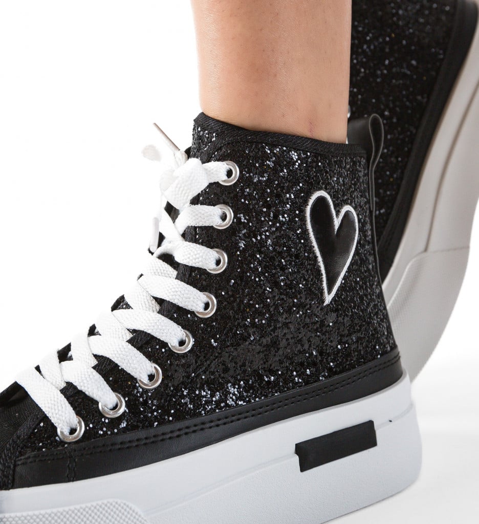 Sneakers dama Cuore Negri - 3 | YEO