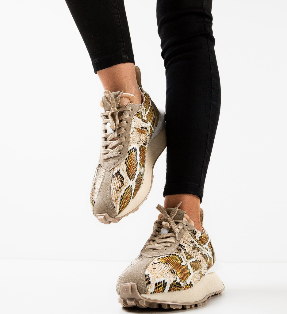 Sneakers dama Jaslene Bej - 3 | YEO