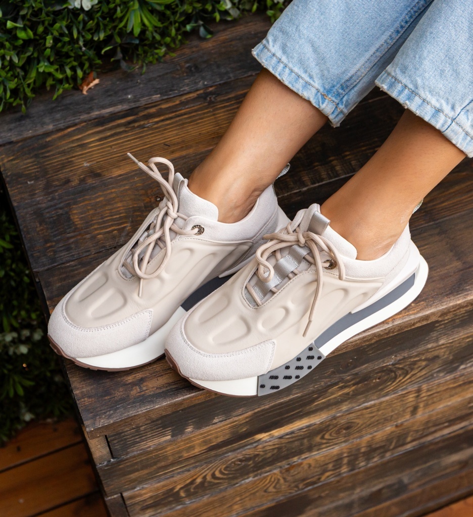 Sneakers dama Kajmer Bej - 3 | YEO