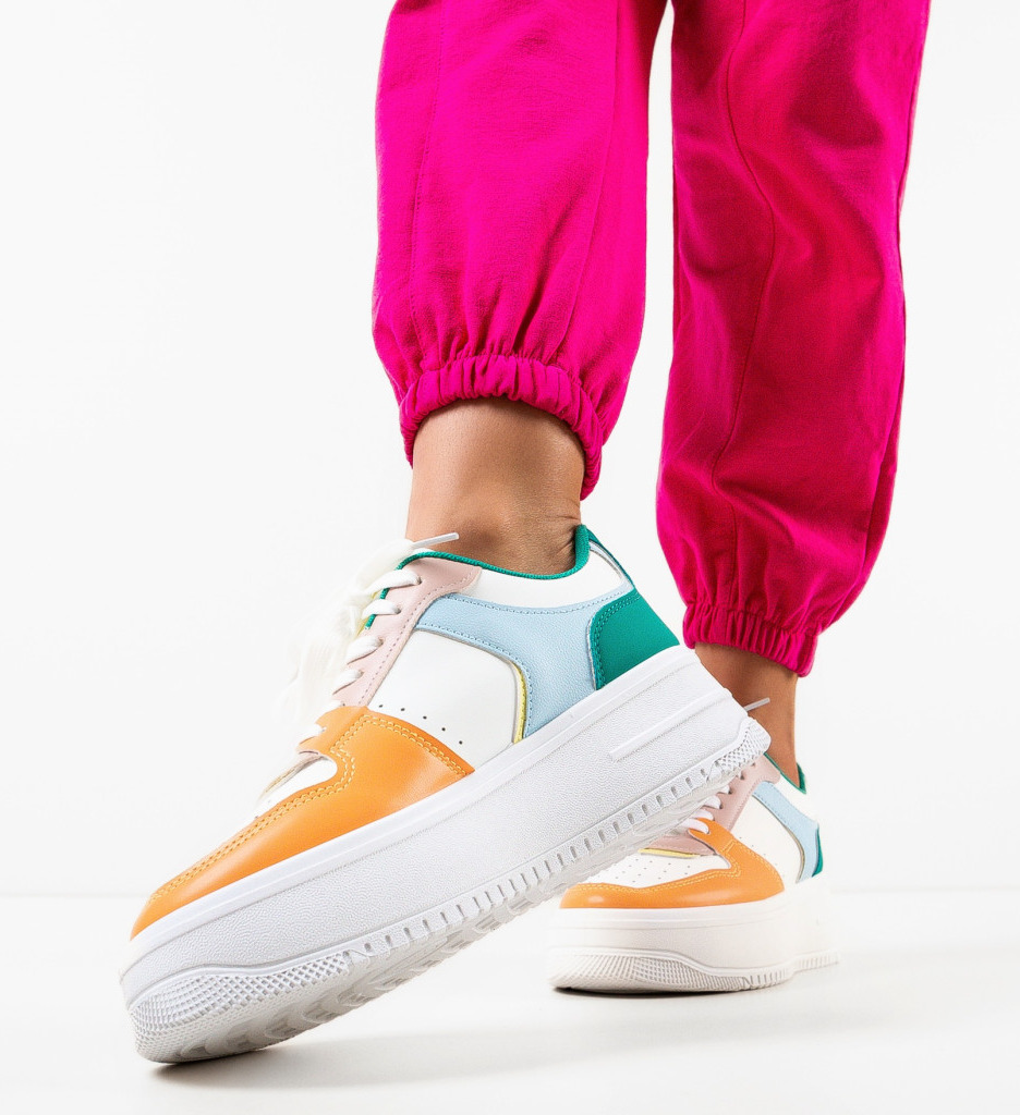 Sneakers dama Morton Portocalii - 1 | YEO