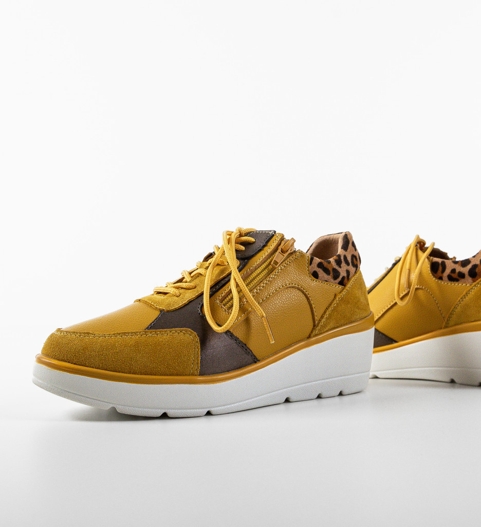 Poze Sneakers dama Nysa Galbeni DePurtat