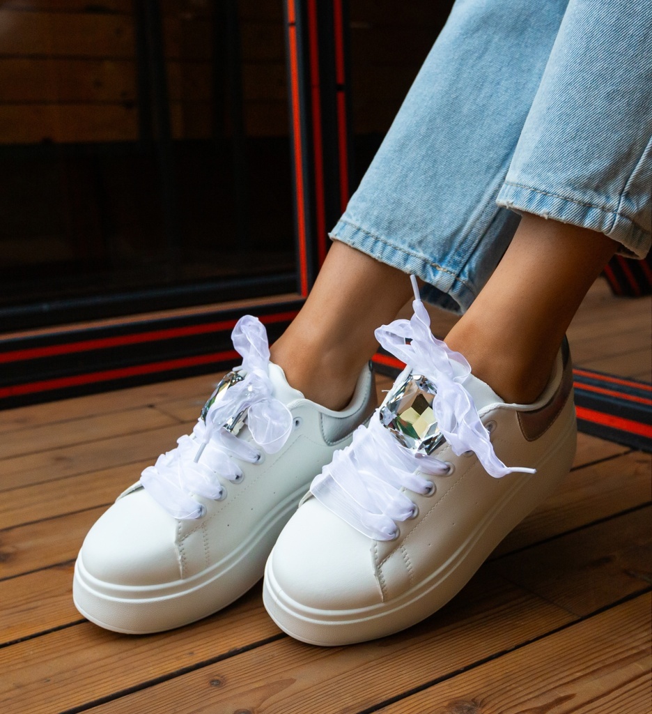 Sneakers dama Rhiann Argintii - 4 | YEO