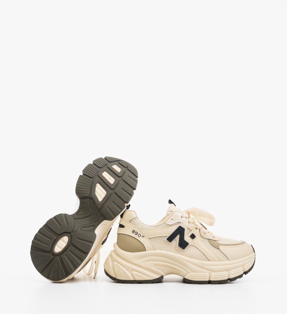 Sneakers dama Serigiu Bej 2 - 4 | YEO