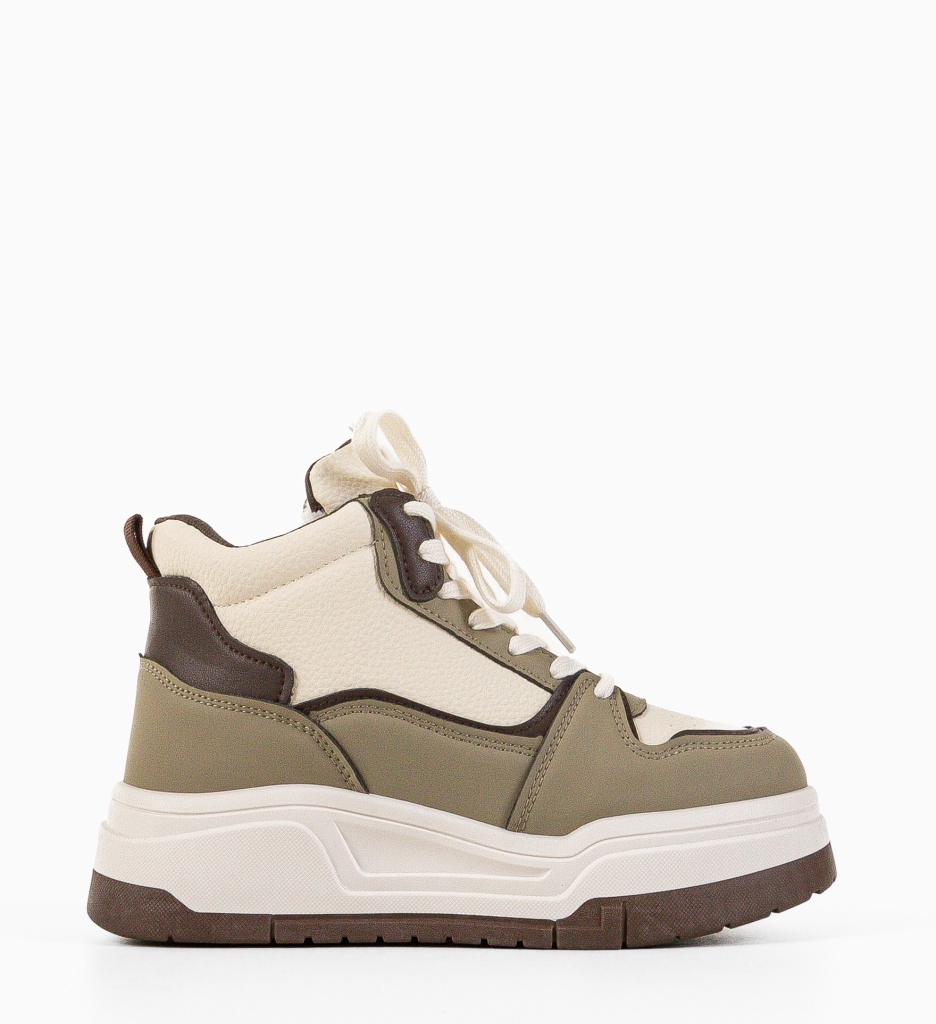 Sneakersi dama Okayta Khaki - 4 | YEO