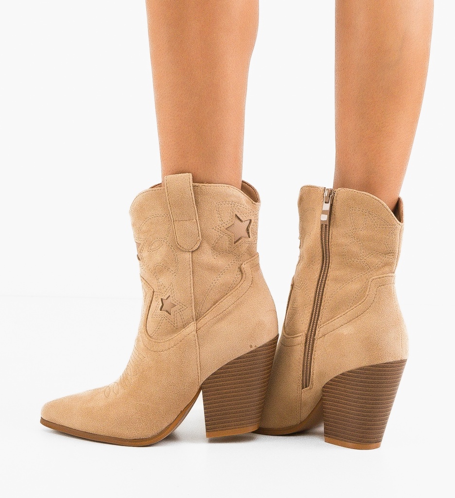 Botine dama Vanna Khaki - 1 | YEO