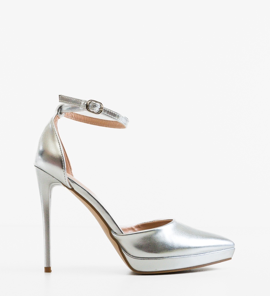 Pantofi dama Kamine Argintii - imagine 6