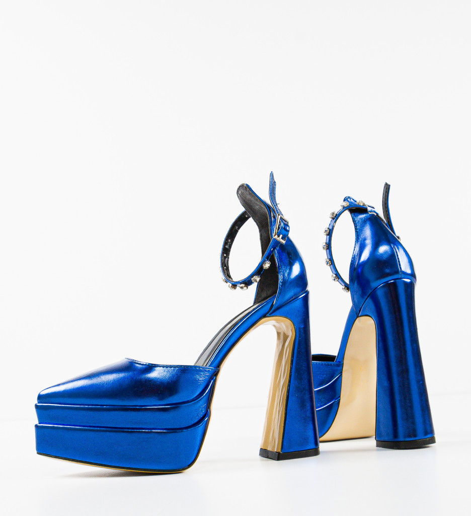 Poze Pantofi dama Sivri Albastri depurtat.ro 