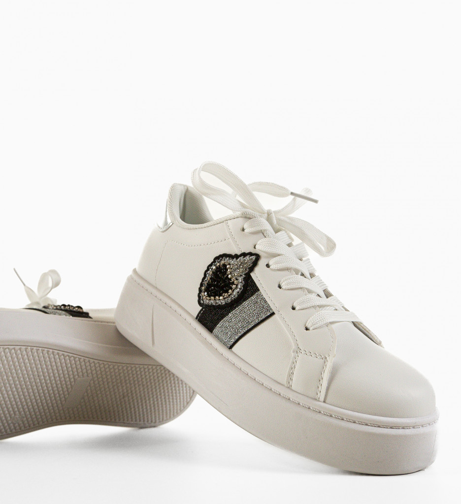 Pantofi Sport Keira Albi - 5 | YEO