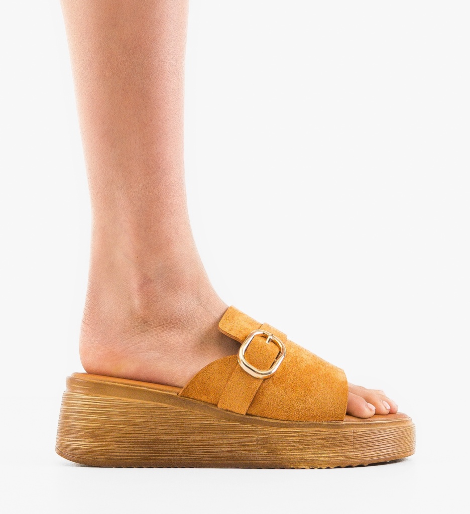 Papuci dama Priya Camel - 5 | YEO