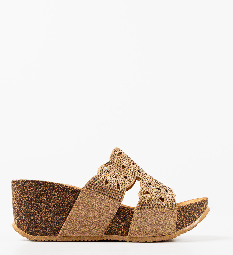 Platforme dama Eloise Khaki - 3 | YEO