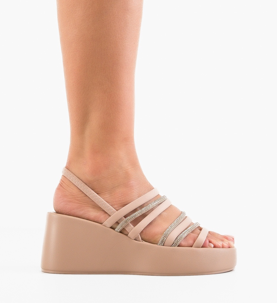 Platforme dama Popry Bej - 5 | YEO