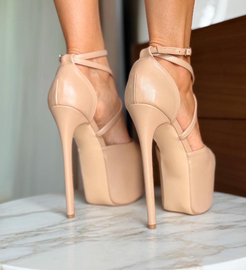Sandale cu toc Atredes Nude - 3 | YEO
