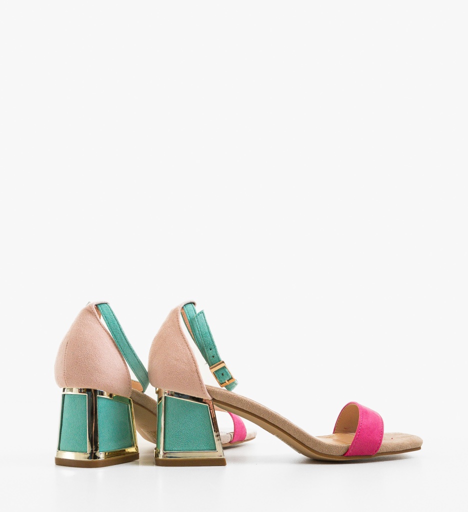 Sandale cu toc Bryan Fuchsia - 1 | YEO