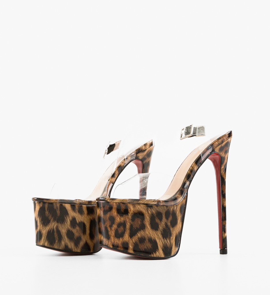 Sandale cu toc Canterion Print - 4 | YEO