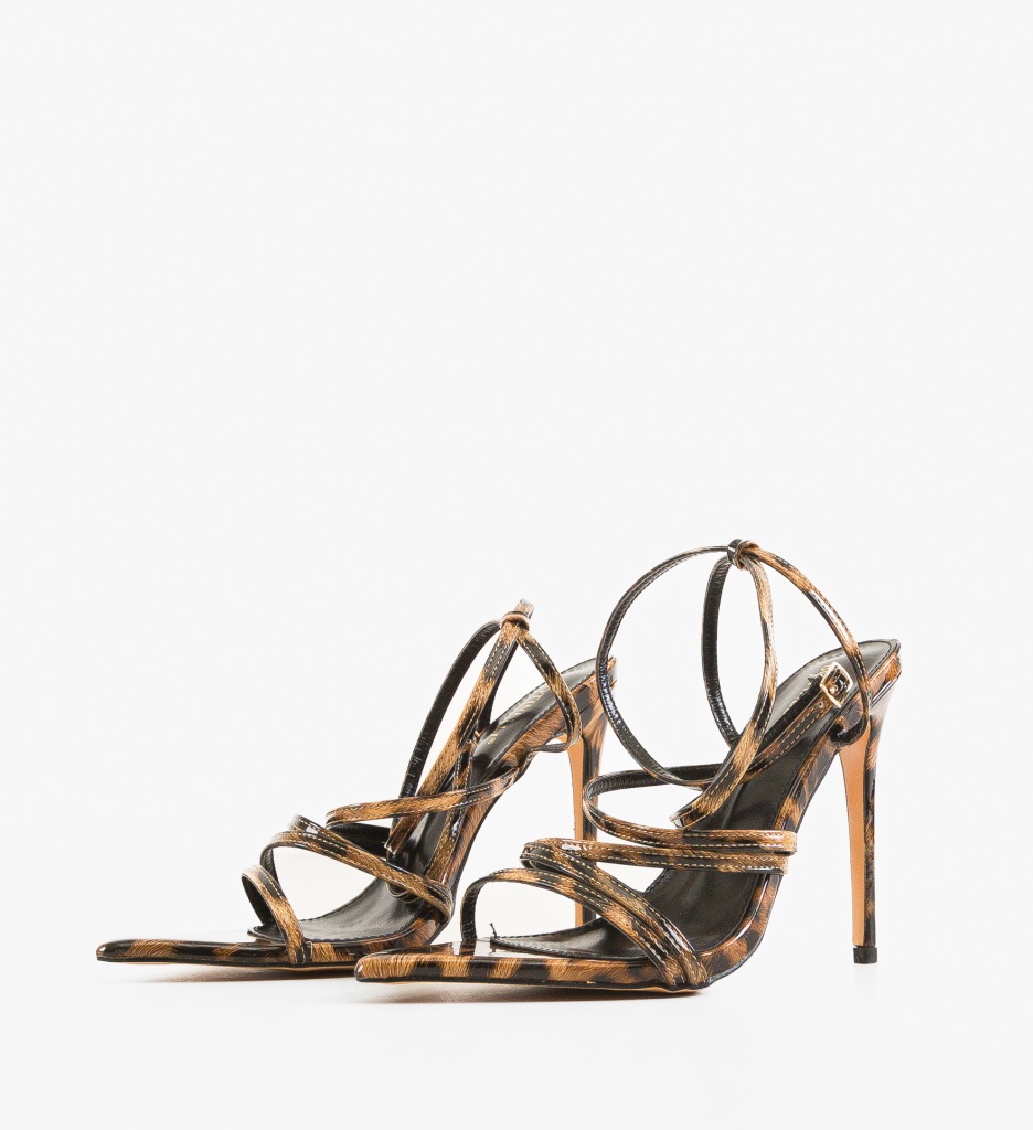Sandale cu toc Cazimar Print - 3 | YEO