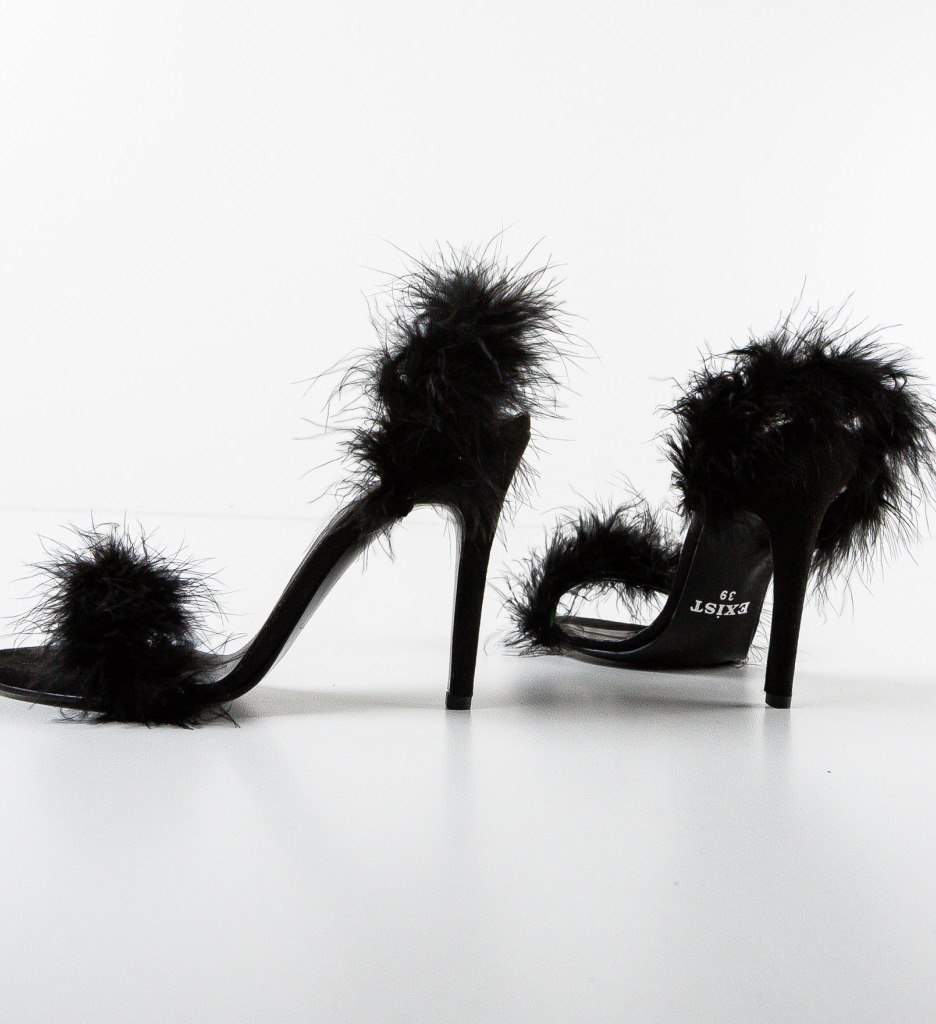 Sandale cu toc Dusa Negre - 4 | YEO