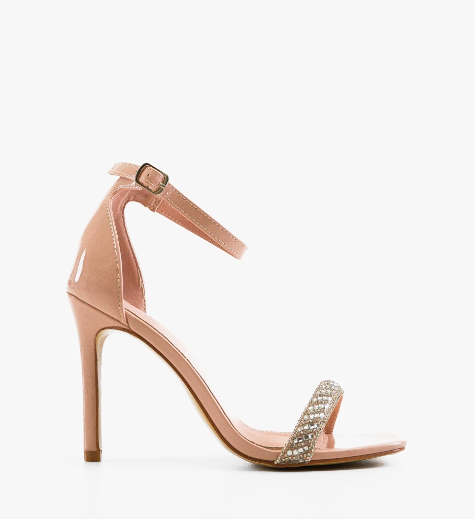 Sandale cu toc Eteset Nude - 3 | YEO