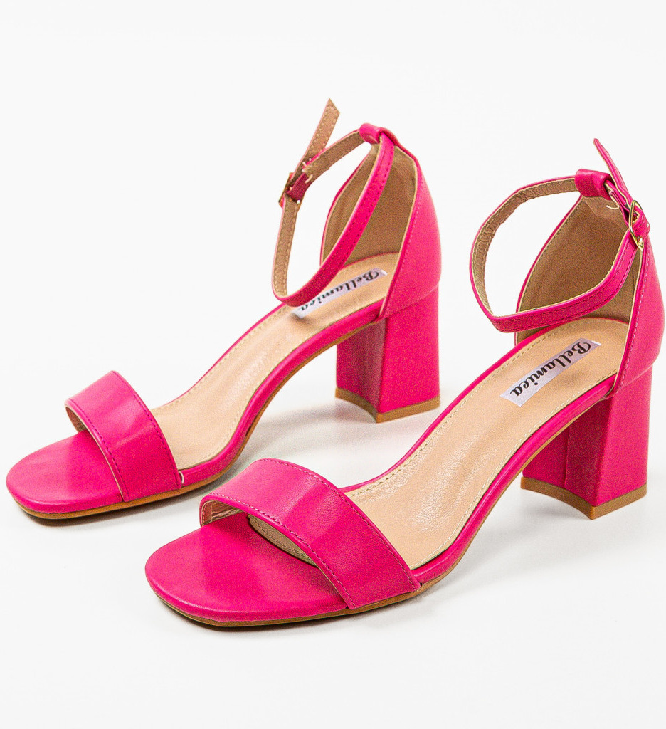 Sandale cu toc Ffion Fuchsia - 4 | YEO