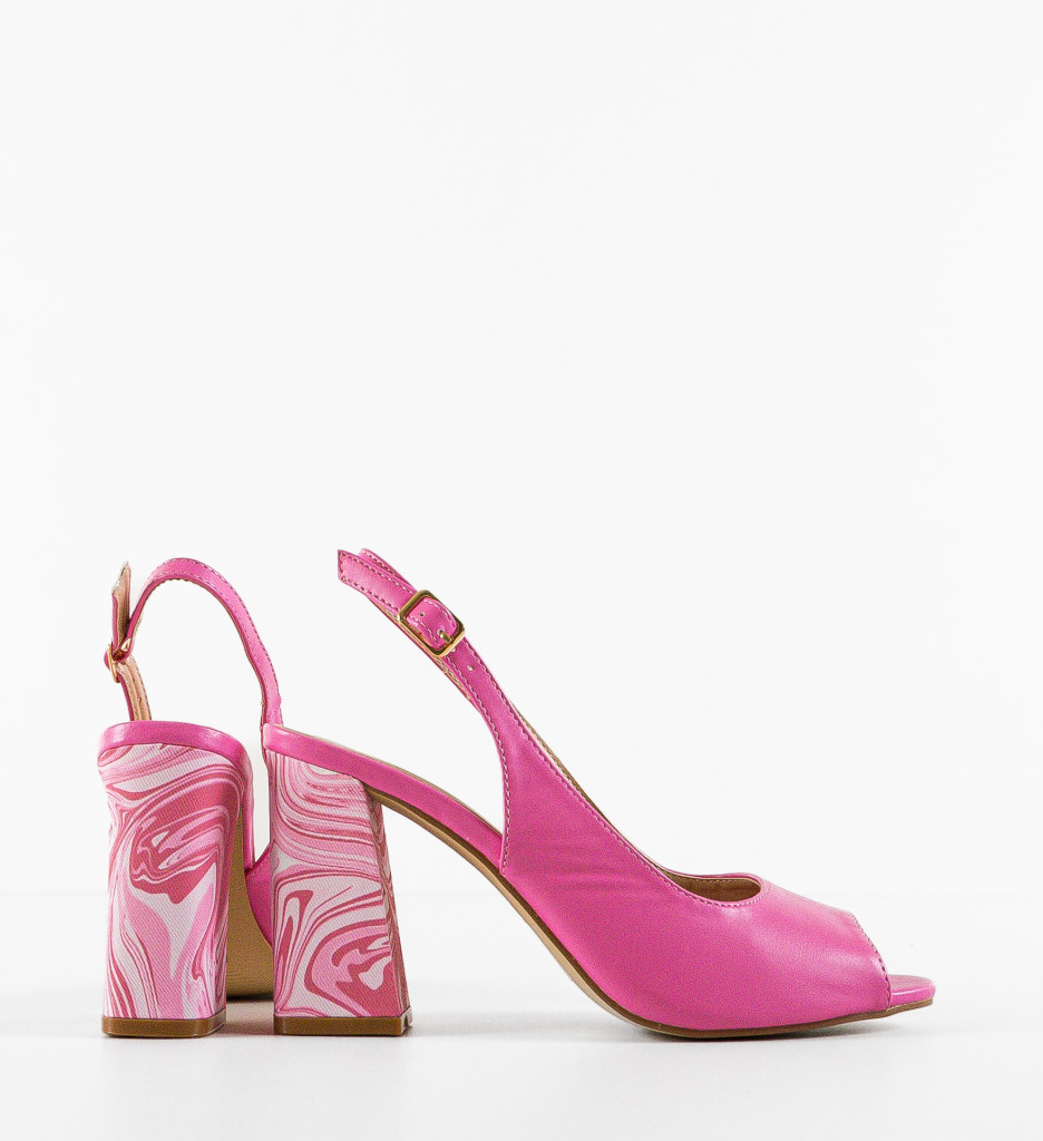 Sandale cu toc Flogre Fuchsia - 4 | YEO