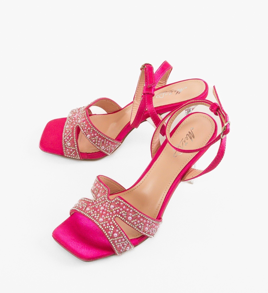 Sandale cu toc Harest Fuchsia - 3 | YEO