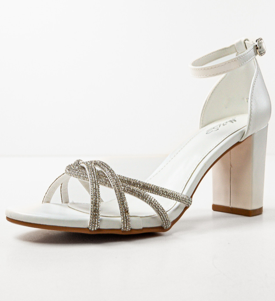 Poze Sandale cu toc Josie Albe depurtat.ro 