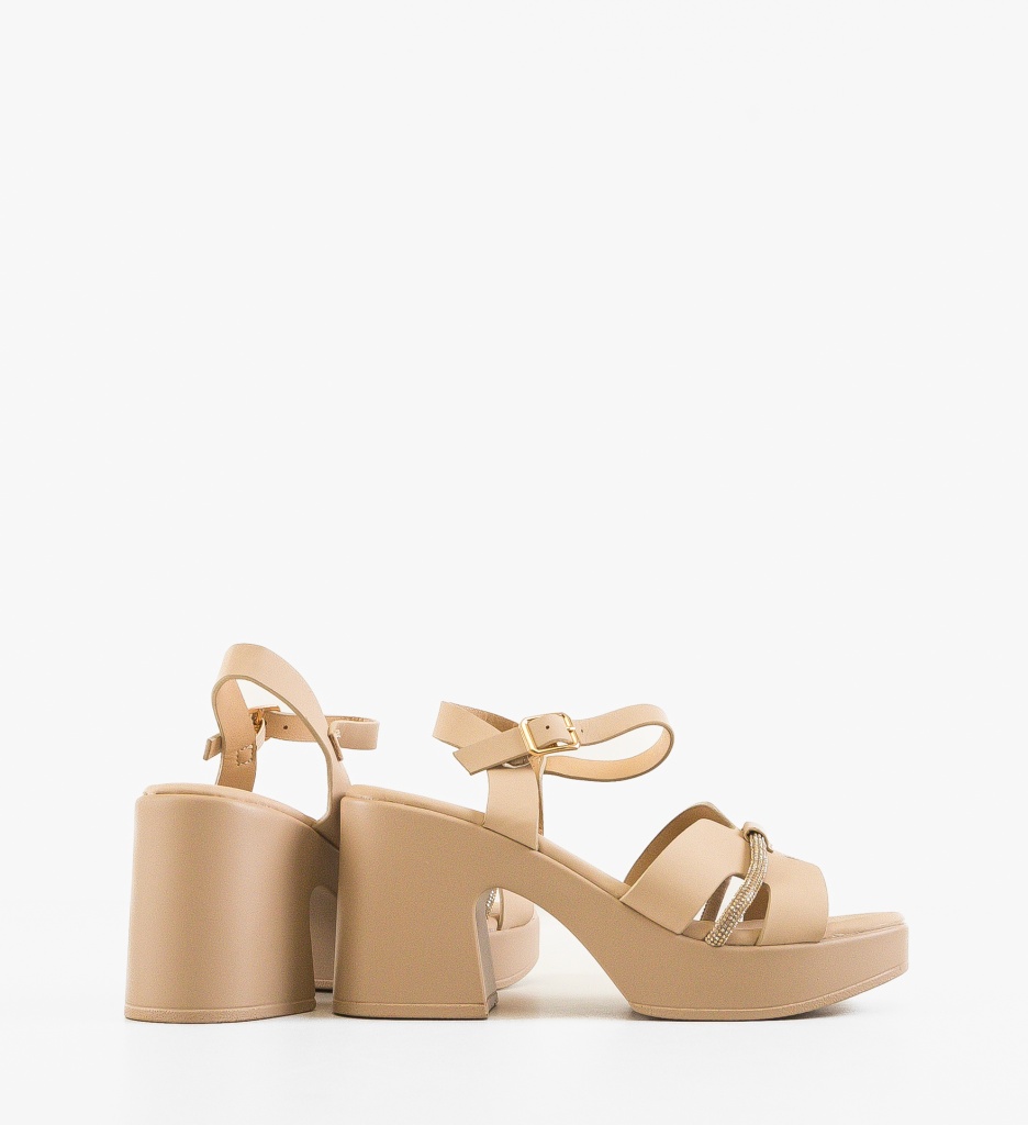 Sandale cu toc Mariko Khaki - 2 | YEO